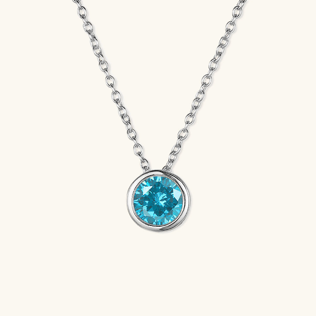 Birthstone Necklace | Personalized Gold Pendant with Gemstone 26