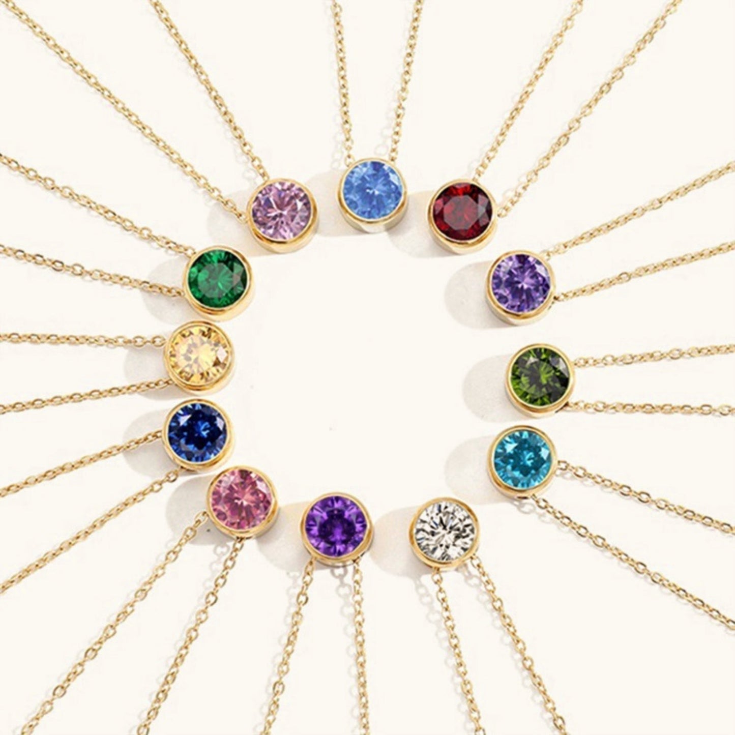 Birthstone Necklace | Personalized Gold Pendant with Gemstone 5