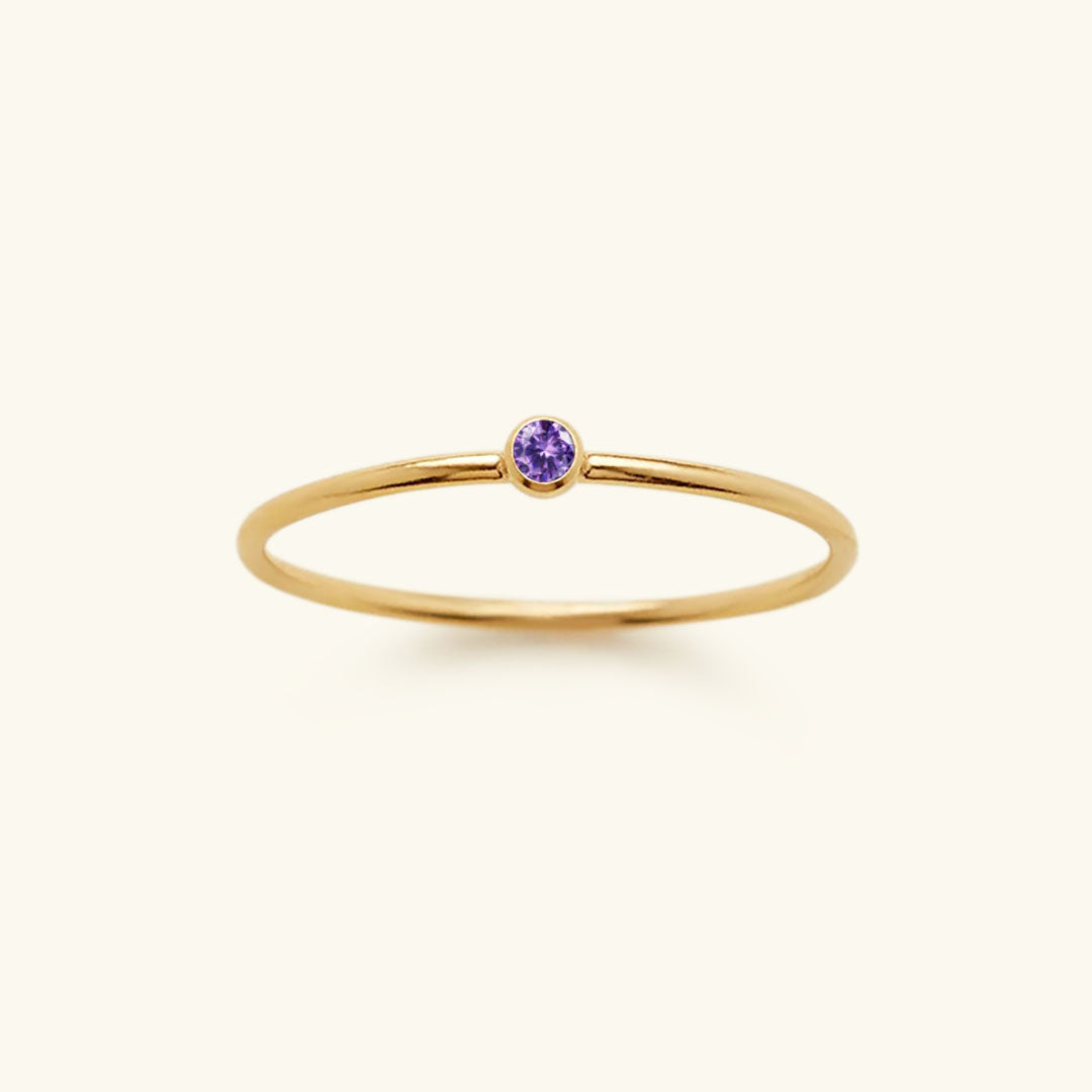 Birthstone Stacker Ring | Customizable 14k Gold-Plated Elegance 7