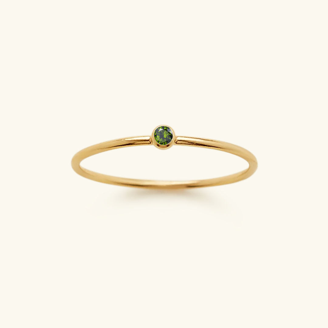 Birthstone Stacker Ring | Customizable 14k Gold-Plated Elegance 9