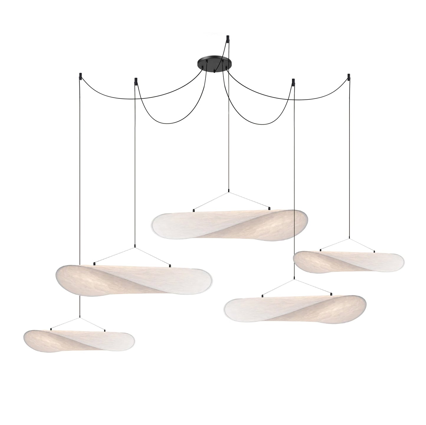 Black Pendant Light | Modern LED Fixture with Recyclable Tyvek Shade 10