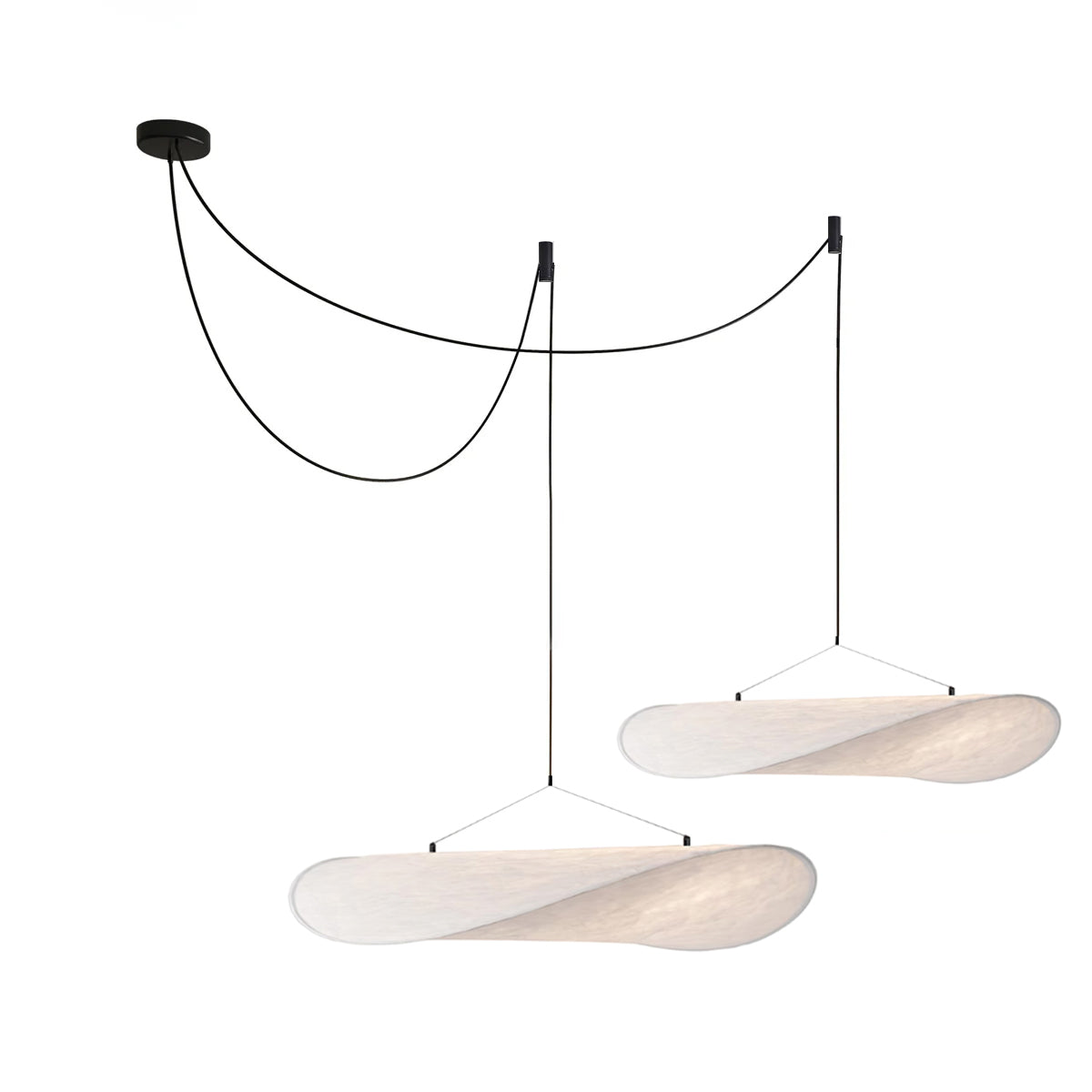 Black Pendant Light | Modern LED Fixture with Recyclable Tyvek Shade 13