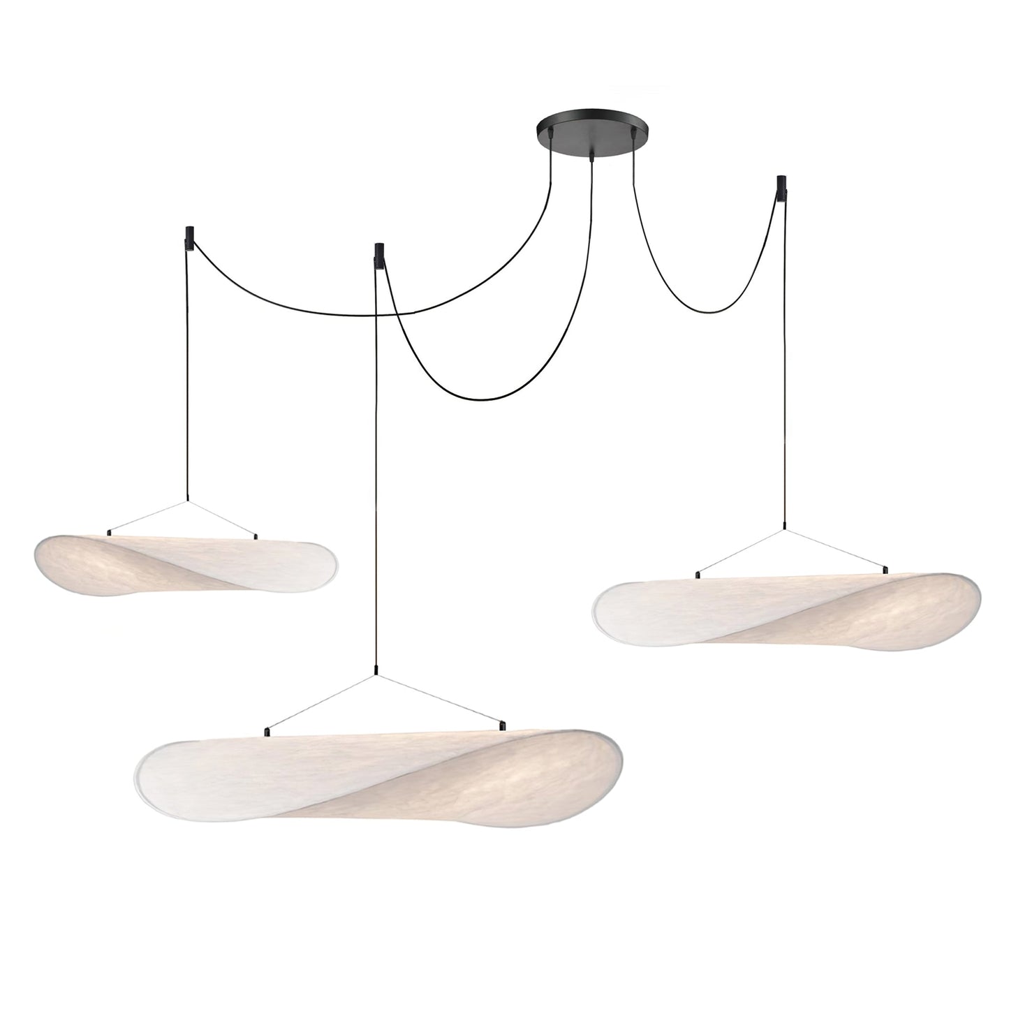 Black Pendant Light | Modern LED Fixture with Recyclable Tyvek Shade 16