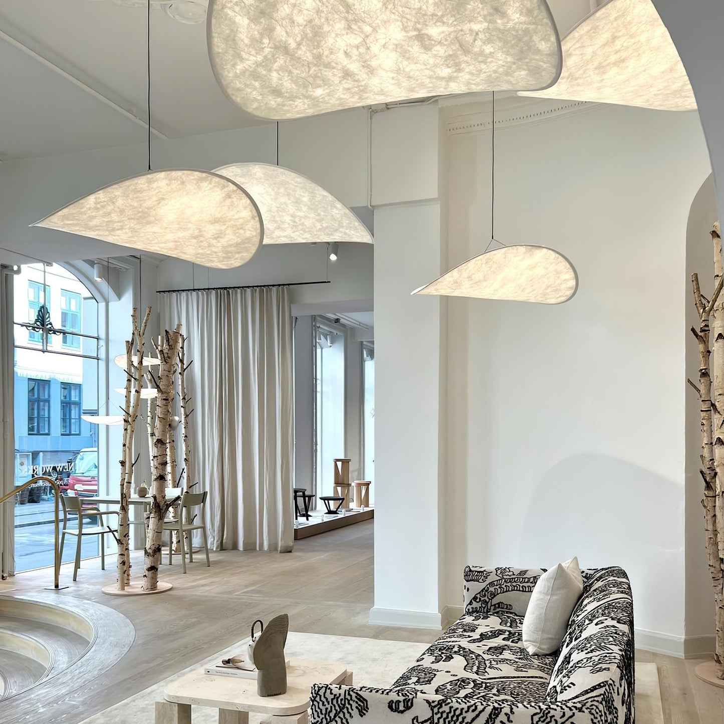 Black Pendant Light | Modern LED Fixture with Recyclable Tyvek Shade 2