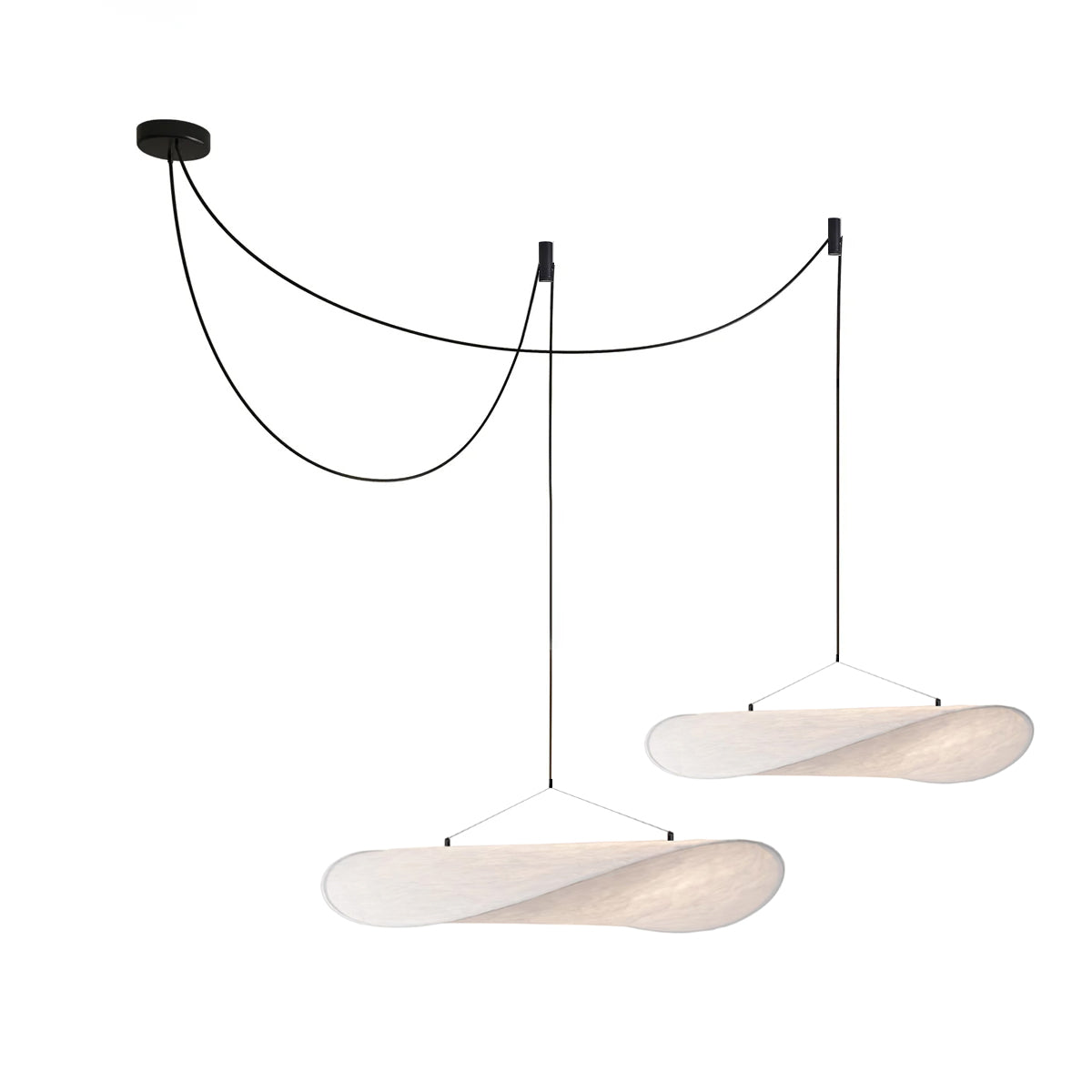 Black Pendant Light | Modern LED Fixture with Recyclable Tyvek Shade 20