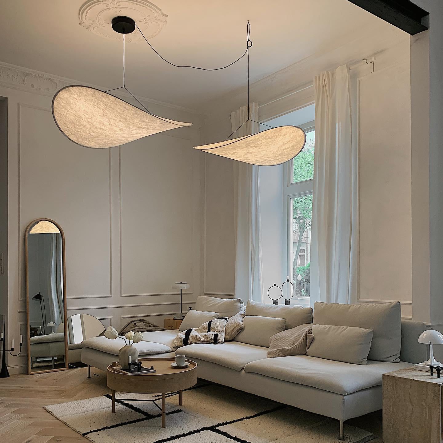Black Pendant Light | Modern LED Fixture with Recyclable Tyvek Shade 6
