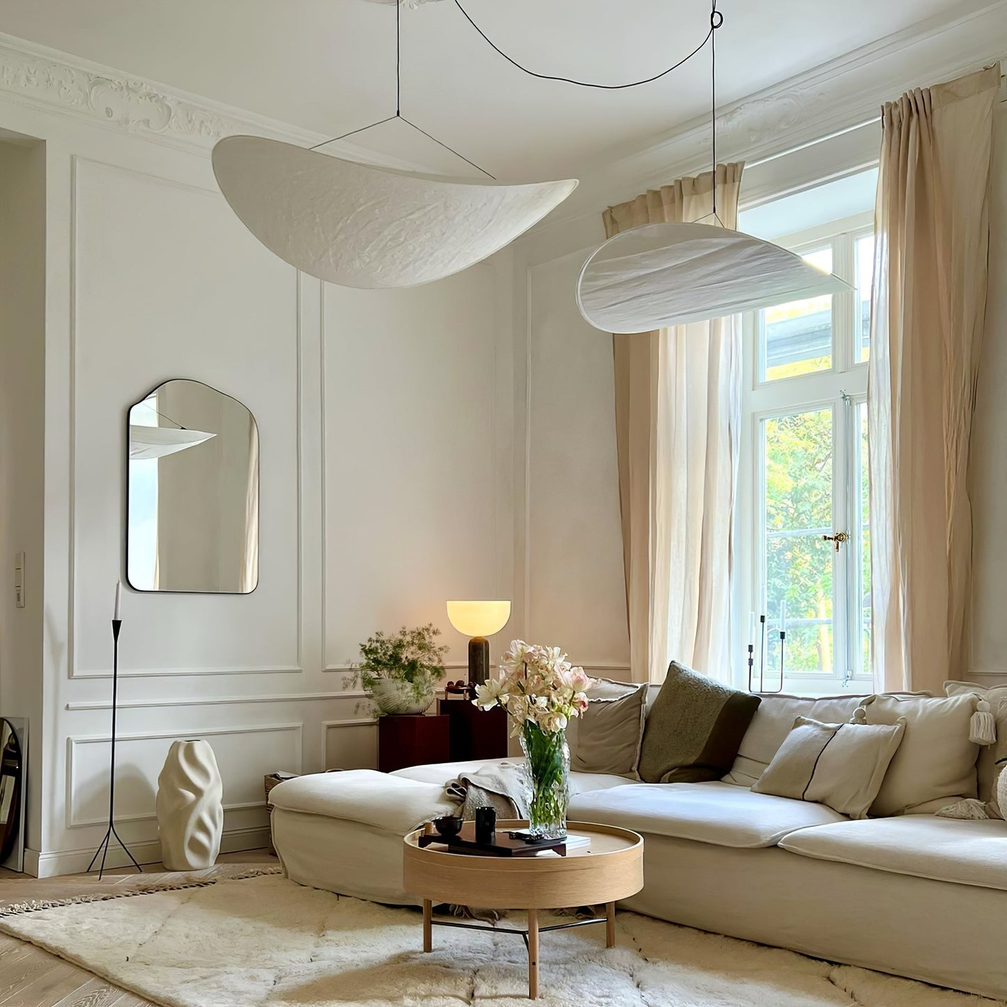 Black Pendant Light | Modern LED Fixture with Recyclable Tyvek Shade 8