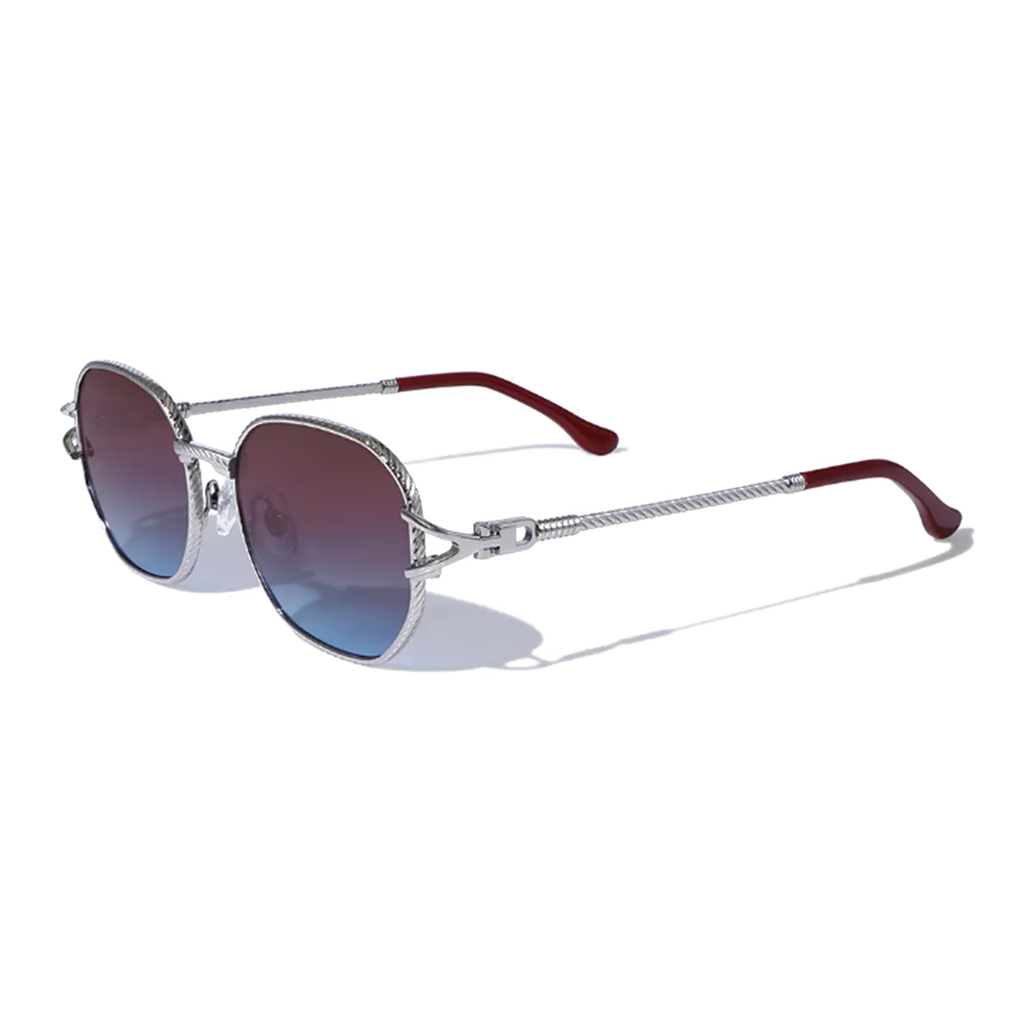 Lunettes de soleil métal bleu violet