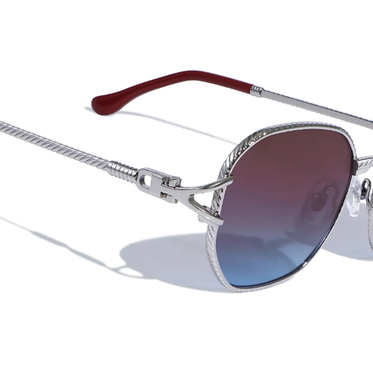 Lunettes de soleil métal bleu violet