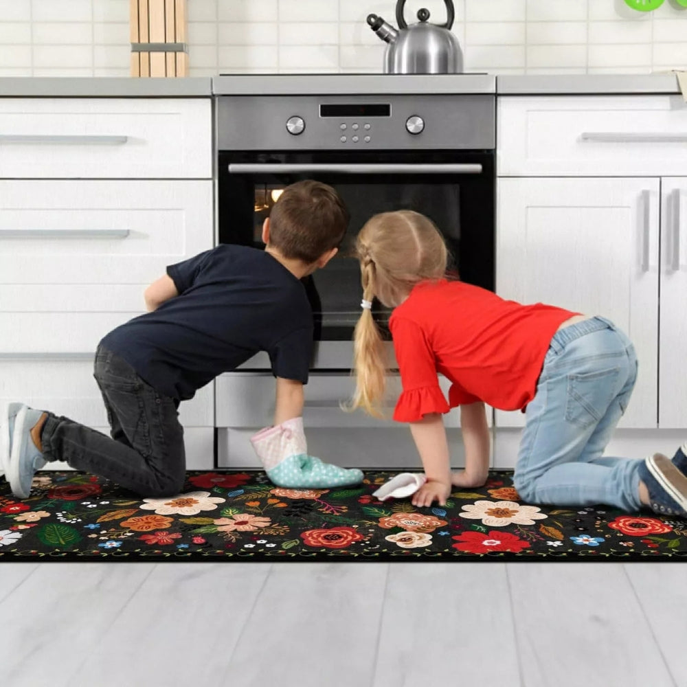 Boho Floral Kitchen Mats Set | Anti-Fatigue, Washable, Non-Slip Design 7