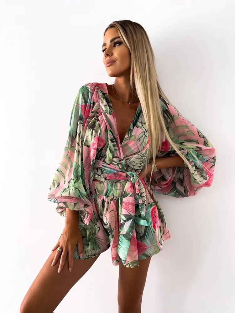 Boho Lace Playsuit for Women | Lightweight Summer Jumpsuit with Chic Detailing 2