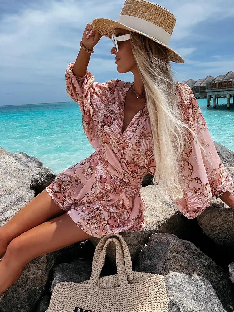 Boho Lace Playsuit for Women | Lightweight Summer Jumpsuit with Chic Detailing 5