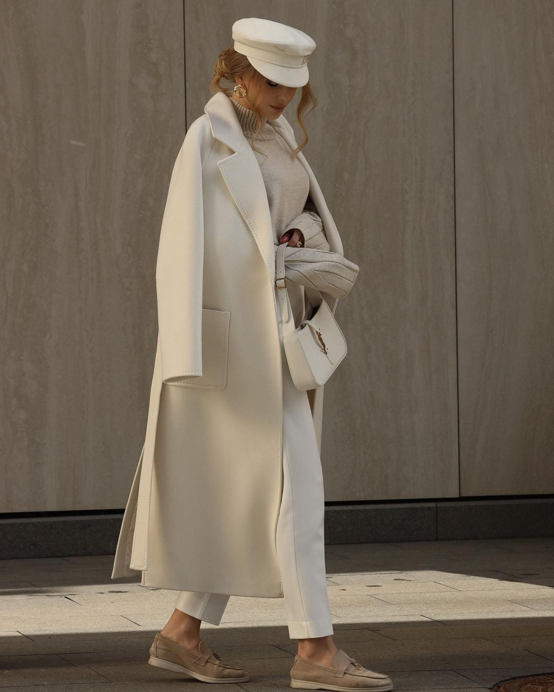 Klasyczny płaszcz z mieszanki wełny Factor