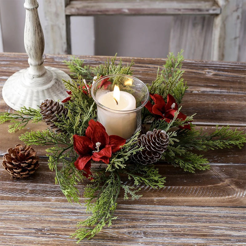 Candle Holder | Wreath-Shaped Design for Festive Table Decor 2
