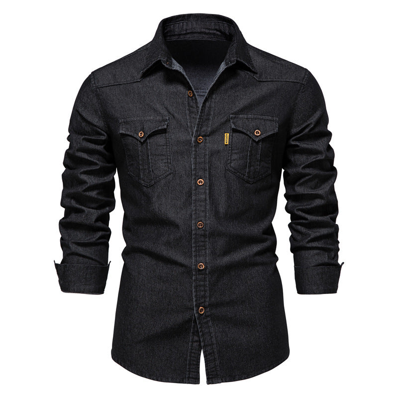 Casual Denim Shirt | Soft Fabric with Button Placket & Relaxed Fit 0