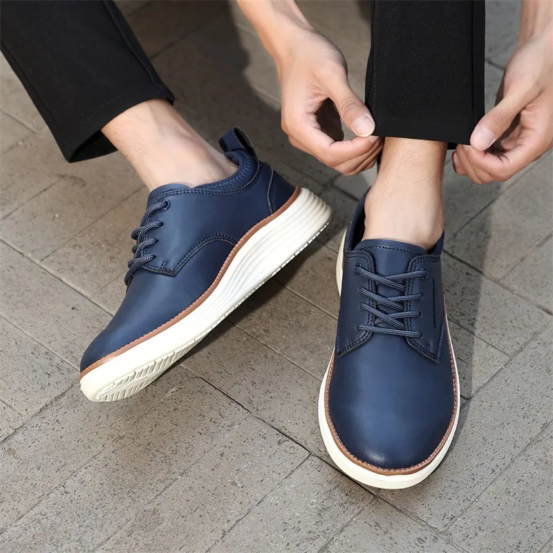 Casual Leather Oxford Shoes for Men | Non-Slip, Breathable, Thick Sole 0