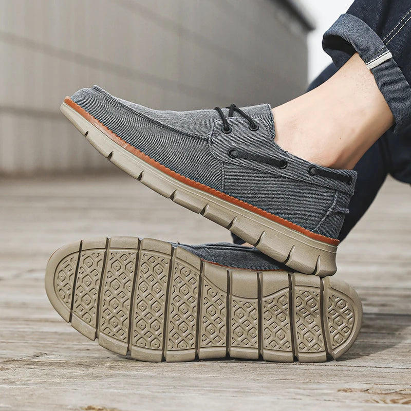 Casual Men's Sneakers | Breathable Canvas Boat Shoes with Non-Slip Soft Sole 0