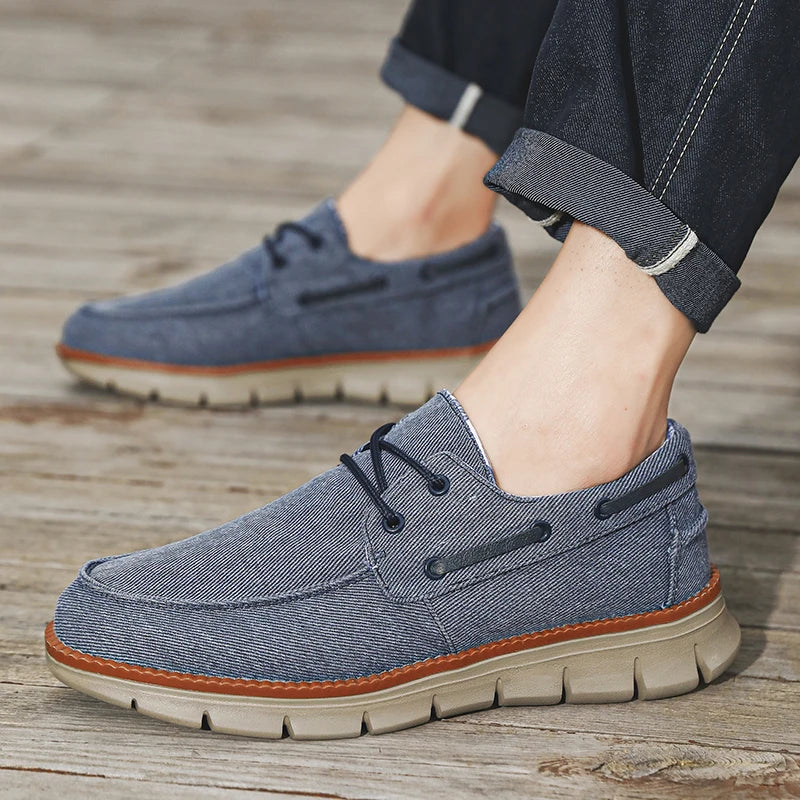Casual Men's Sneakers | Breathable Canvas Boat Shoes with Non-Slip Soft Sole 1
