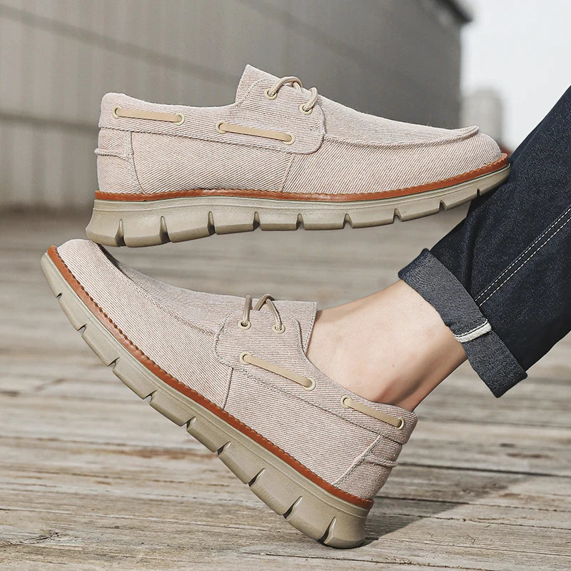 Casual Men's Sneakers | Breathable Canvas Boat Shoes with Non-Slip Soft Sole 2