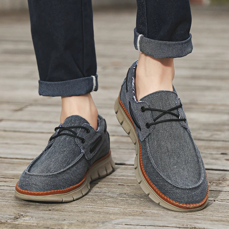 Casual Men's Sneakers | Breathable Canvas Boat Shoes with Non-Slip Soft Sole 4