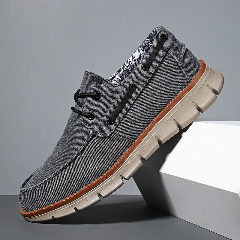 Casual Men's Sneakers | Breathable Canvas Boat Shoes with Non-Slip Soft Sole 8