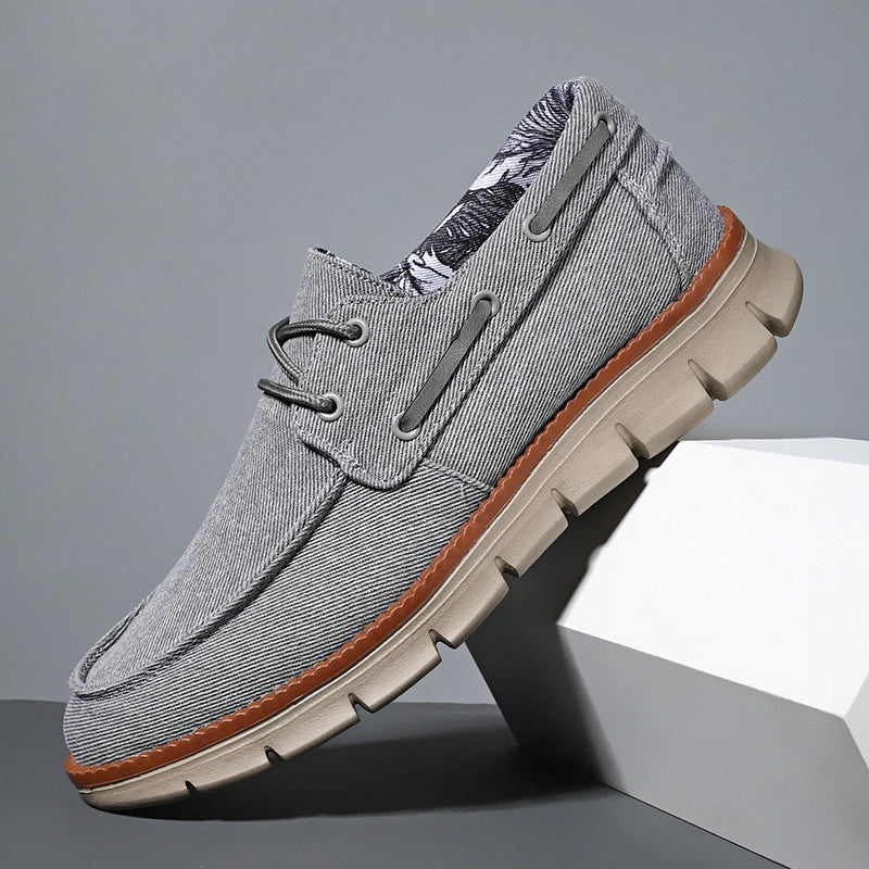 Casual Men's Sneakers | Breathable Canvas Boat Shoes with Non-Slip Soft Sole 9