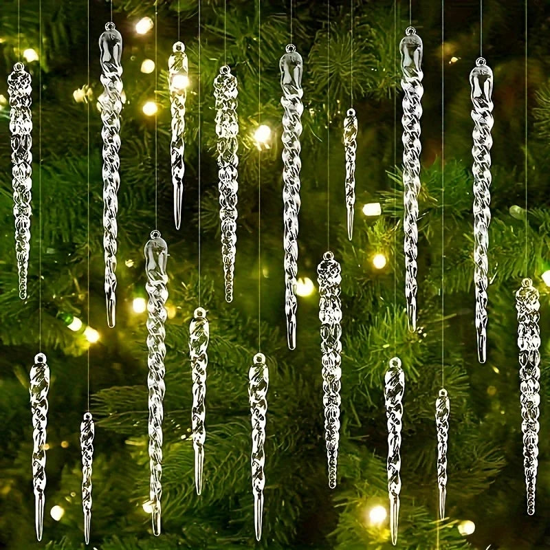 Christmas Decoration Set | Crystal Clear Icicle Ornaments for Festive Decor 1