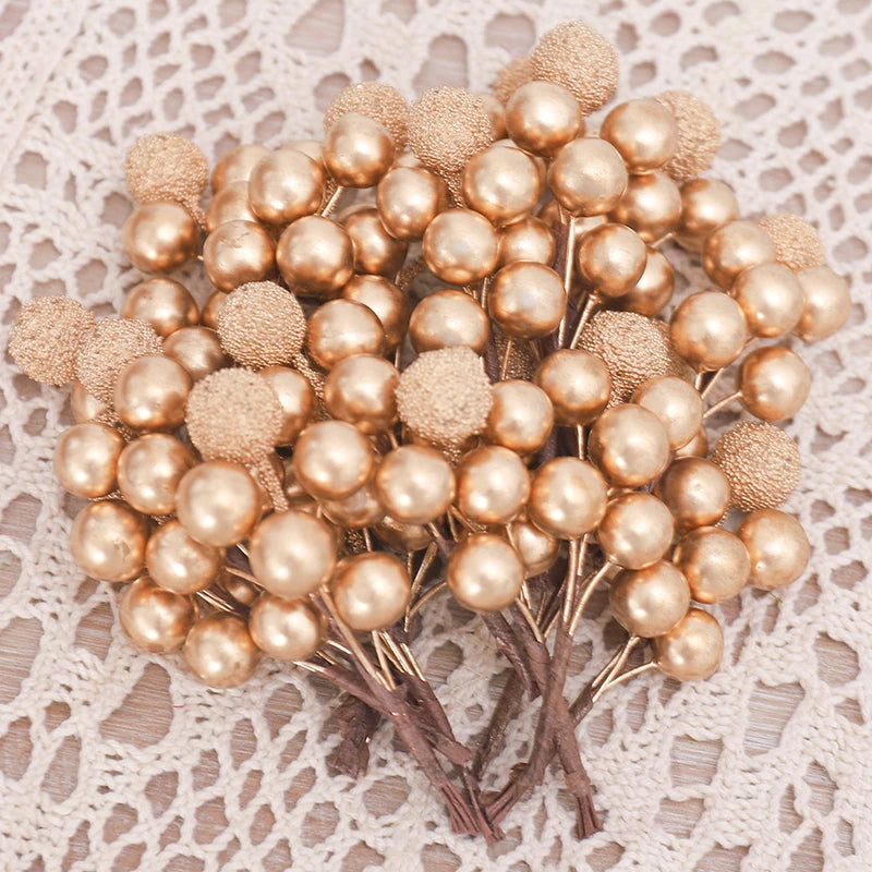 Christmas Decorations | 10 Golden Berry Ornaments for Tree & Wreaths 5