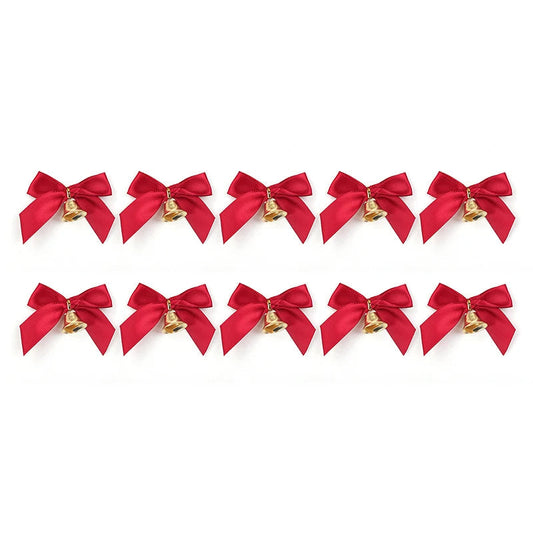 Christmas Tree Bows Set | Elegant Decorative Bows with Bells for Festive Decor 0
