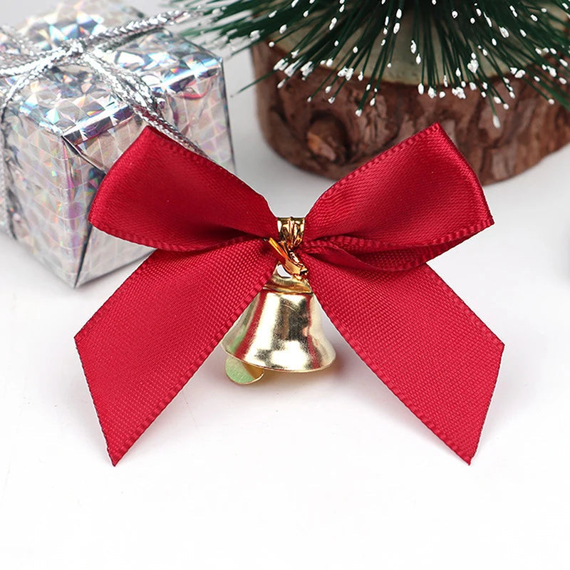 Christmas Tree Bows Set | Elegant Decorative Bows with Bells for Festive Decor 1