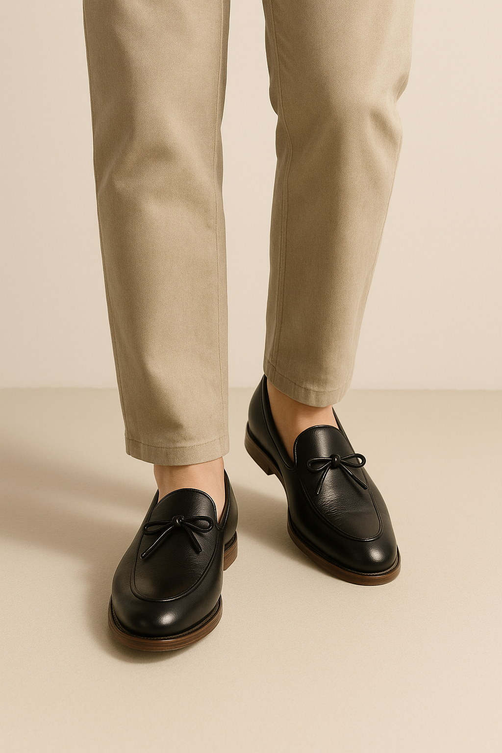 Classic Leather Loafers for Women | Elegant PU with Bow Detail and Slip-Resistant Sole 2