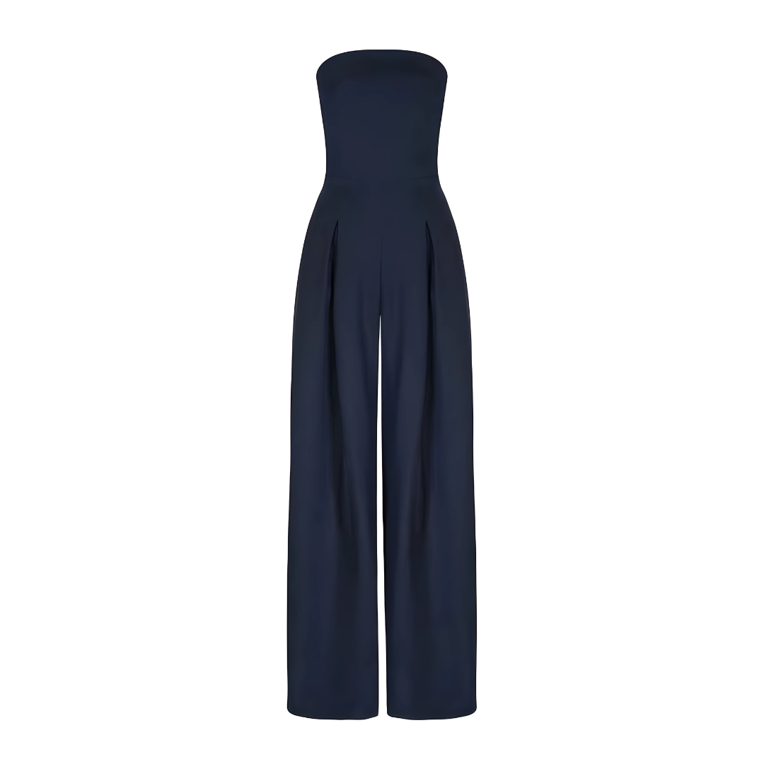 Trägerloser Jumpsuit mit weitem Bein