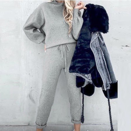Cozy Women's Loungewear Set - Relaxed Fit Pullover and Pants for Effortless Style and Comfort 3