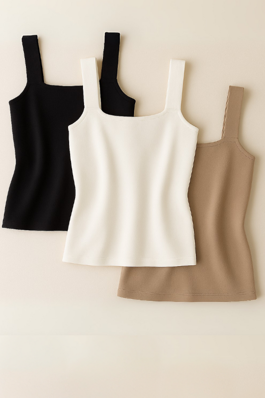 The Workshop Studio: Sculpt Gebreide Tanktop van Luxe Basics