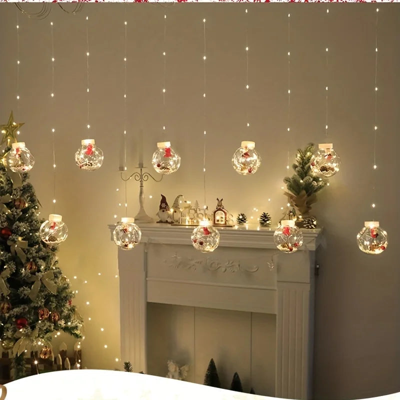 Curtain Light | Warm LED Christmas Decor with Santa and Snowman Designs 3