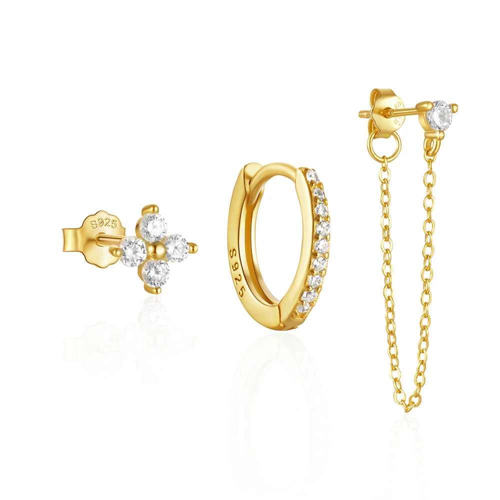 Dainty Earring Set | Hypoallergenic S925 Sterling Silver with 6 Versatile Styles 3
