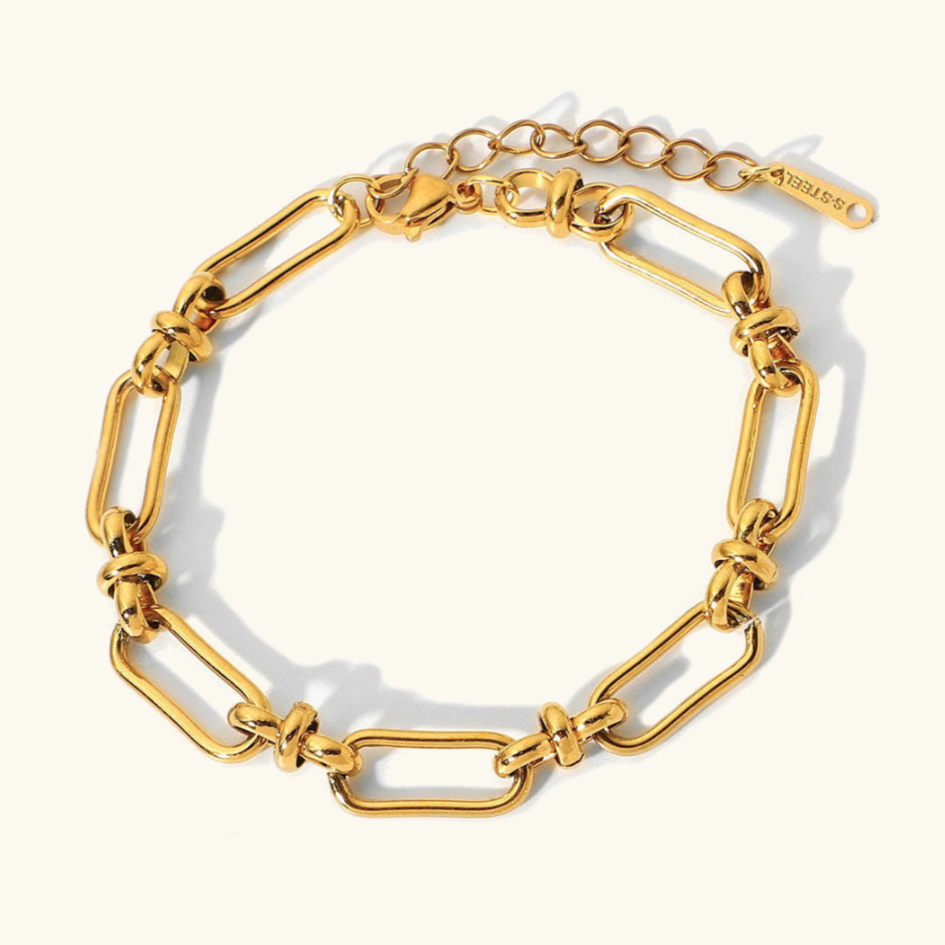 Dainty Paperclip Chain Bracelet | Waterproof 18k Gold Hypoallergenic Design 0