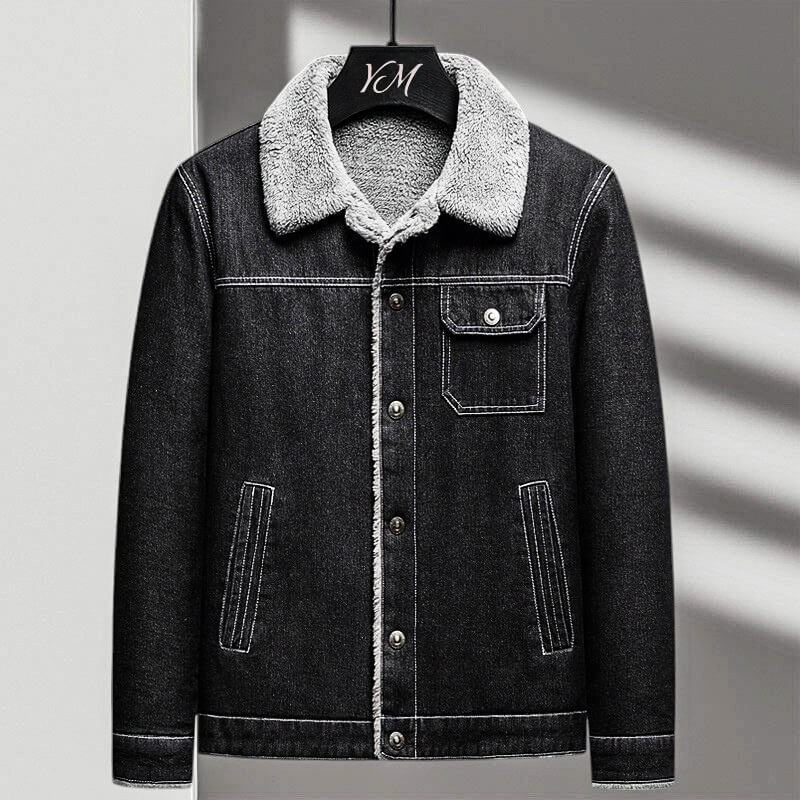 Denim Jacket Women | Premium Black Denim with Soft Sherpa Lining 0