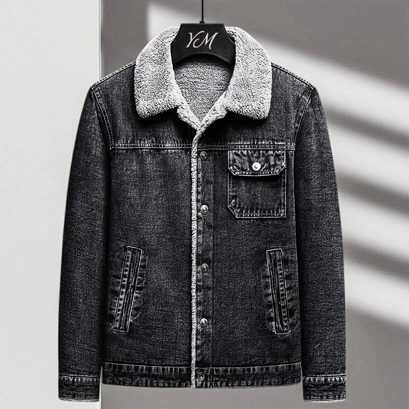 Denim Jacket Women | Premium Black Denim with Soft Sherpa Lining 1