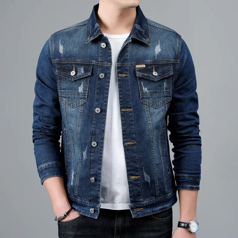 Denim Jacket | Classic Retro Style with Double Chest Pockets 6