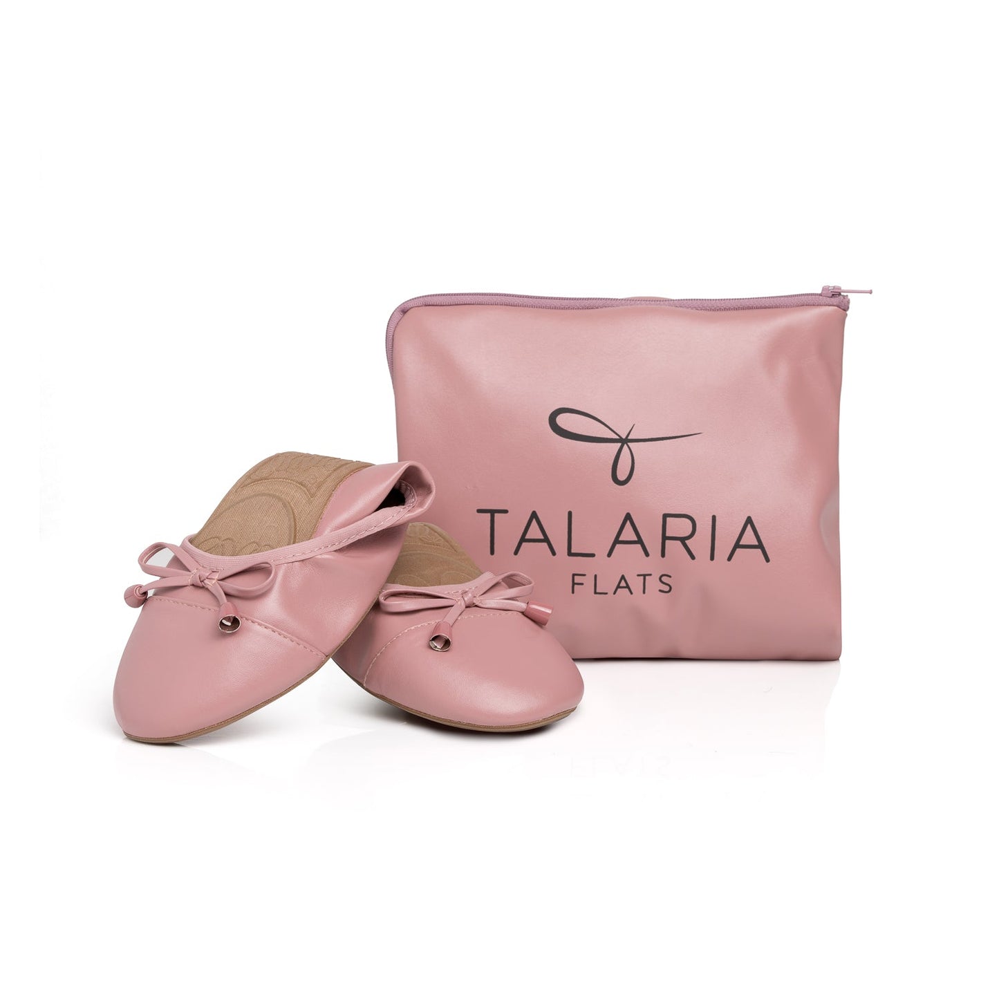 Premium stoffige rozenkleurige platte schoenen