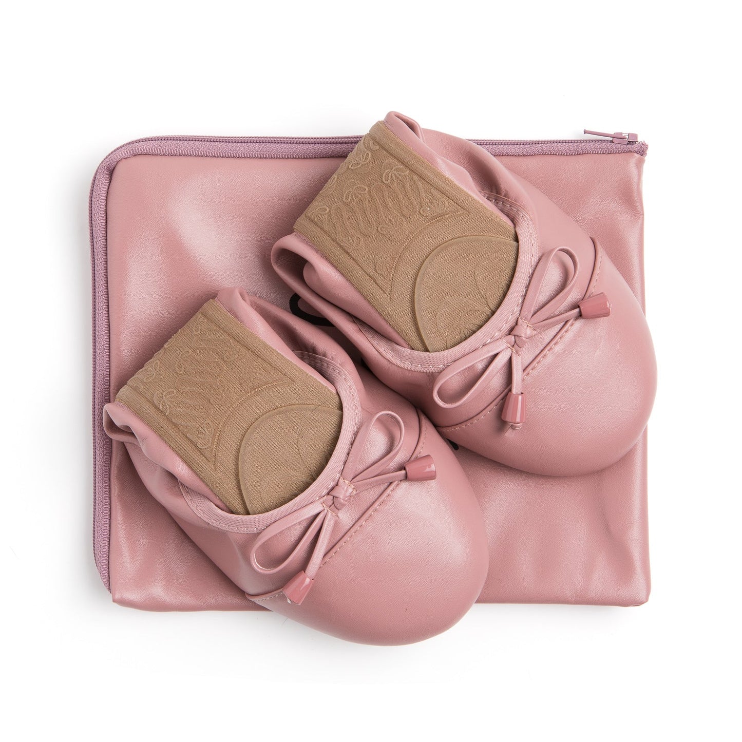 Premium stoffige rozenkleurige platte schoenen