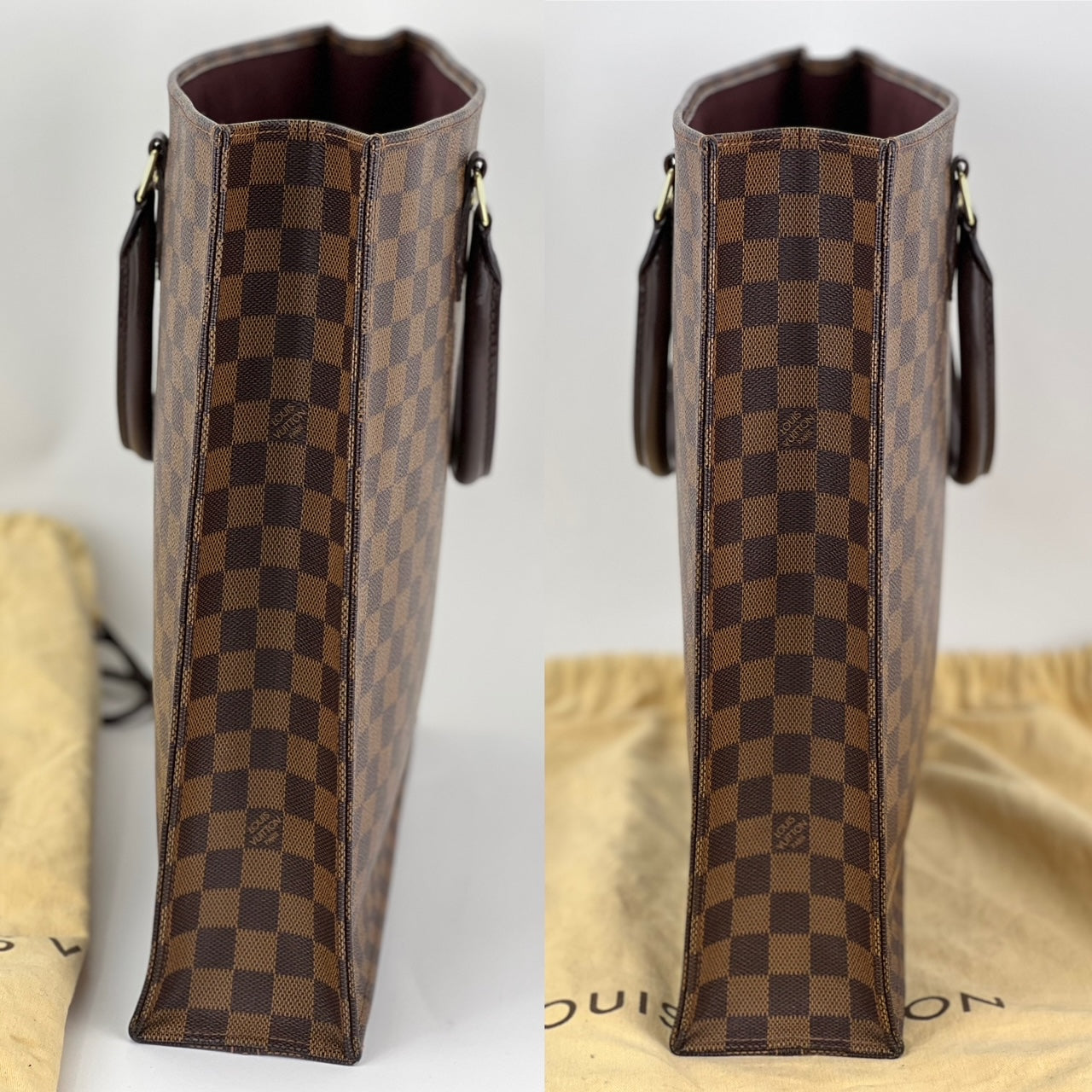 Louis Vuitton Sac Plat Brown Damier Ebene Canvas Shopping Tote Bag