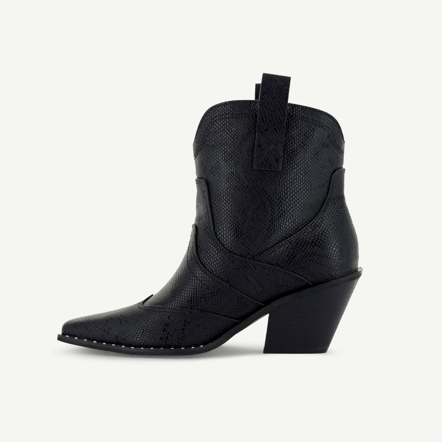 ISABEL: VÄSTERN BOOTIE - SVART ORM