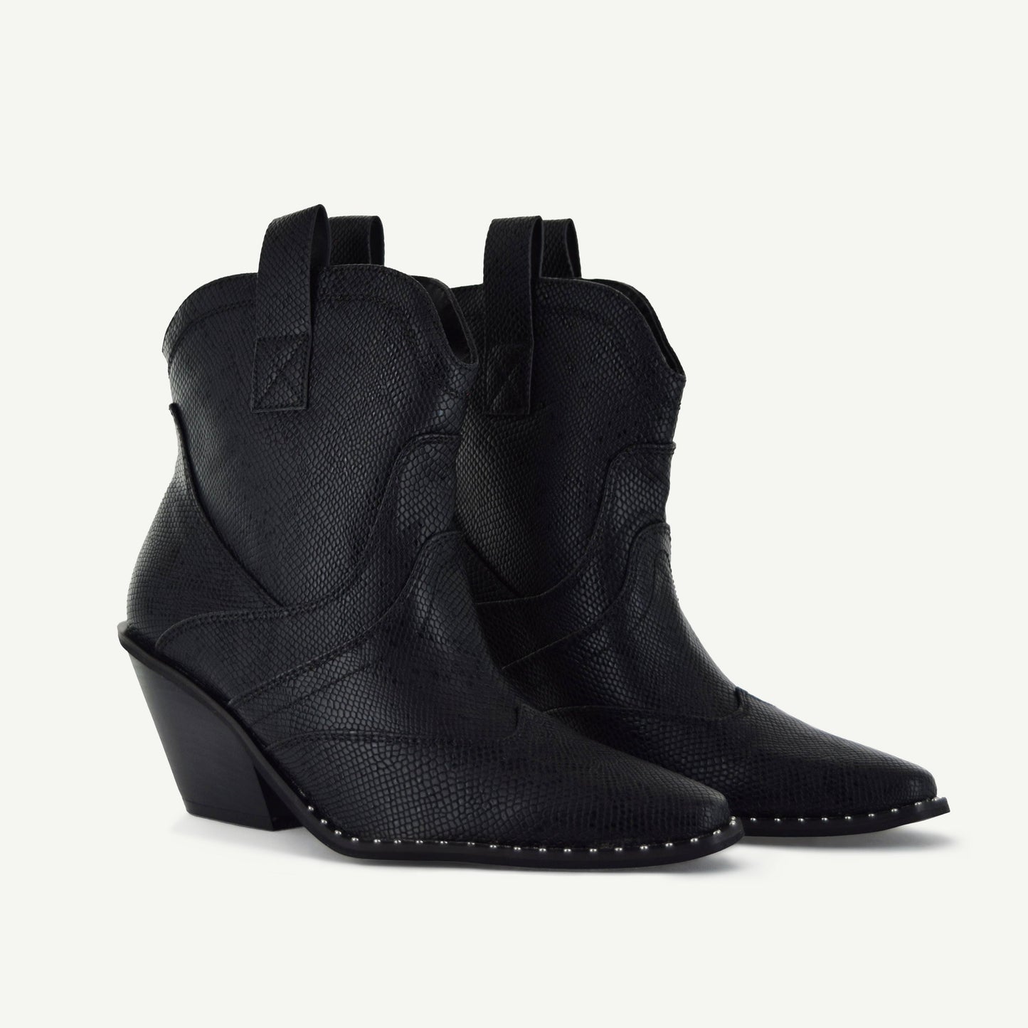 ISABEL: VÄSTERN BOOTIE - SVART ORM