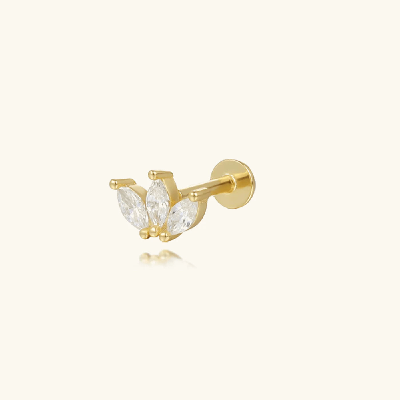Earrings for Women | Trio Flat Back Diamond Studs with Hypoallergenic Comfort 0