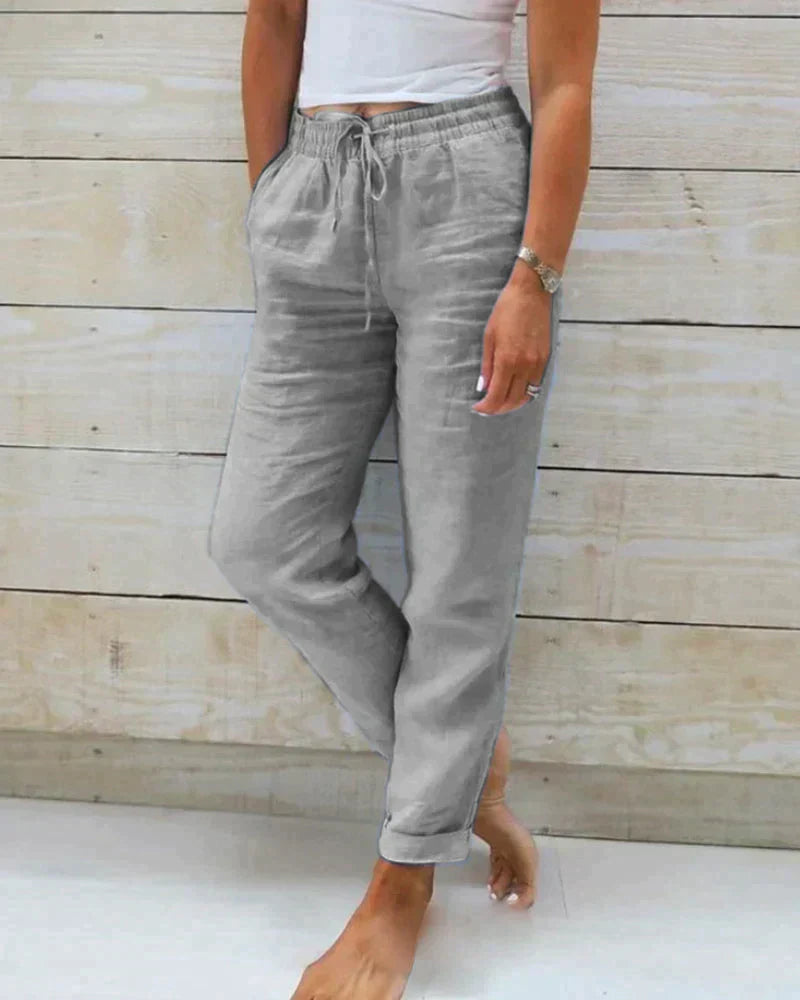 Elegant Urban | Slim Fit Women's Linen Pants - Lightweight & Sustainable 4
