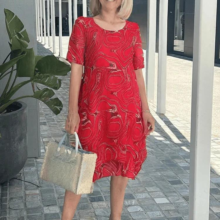 Elegant Urban | Women's Summer Midi Dress with Linen Blend & Pockets 4