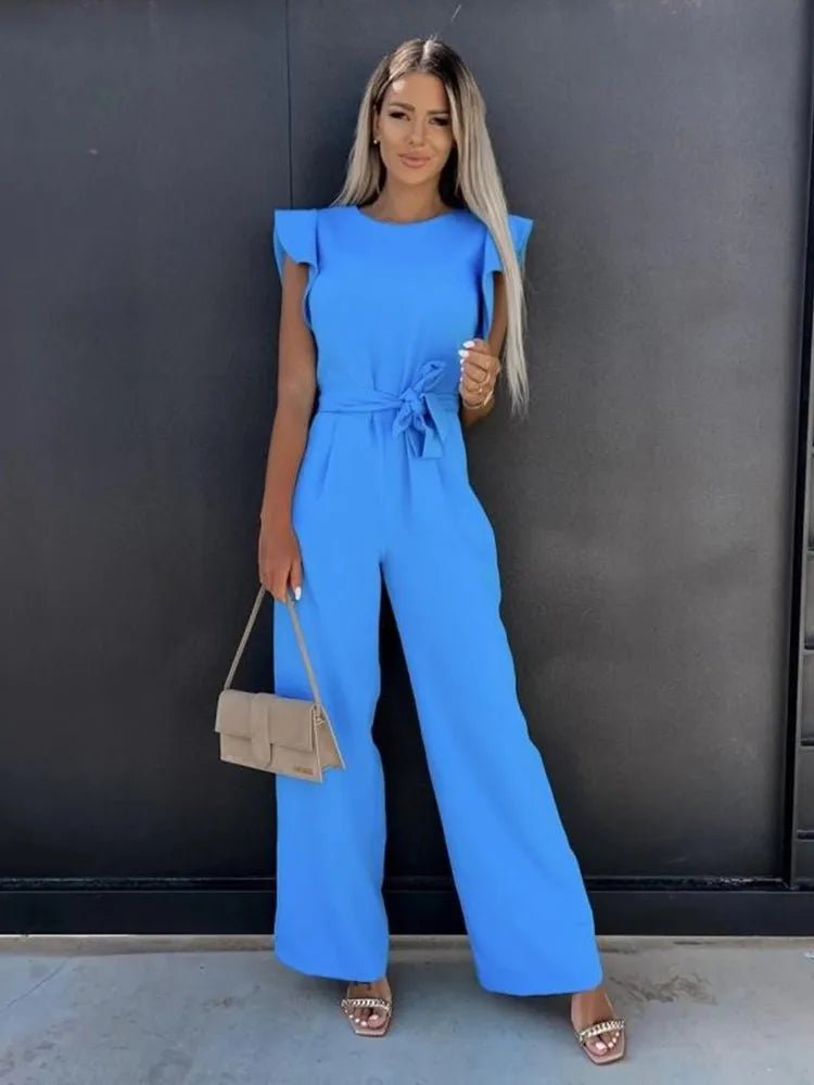 Elegant Women's Jumpsuit with Ruffled Sleeves – Tailored Fit for Day and Night, Versatile Design, Comfortable Fabric 4