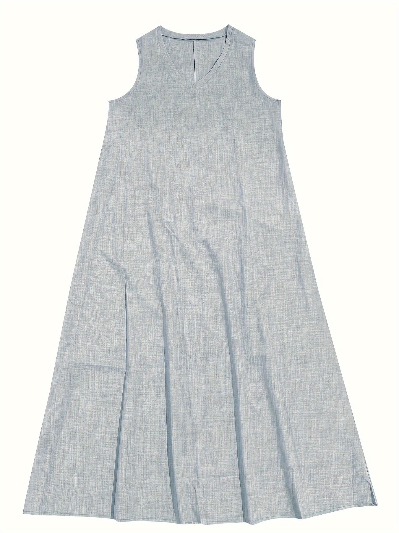 Elegant Women's V-Neck Maxi Dress | Soft Linen-Blend Summer Dress 8